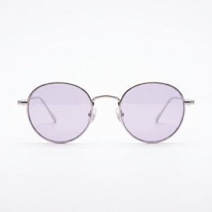 Silver Metal Round with Lavender Tint